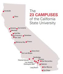 Map of 23 Campuses of Cal State System